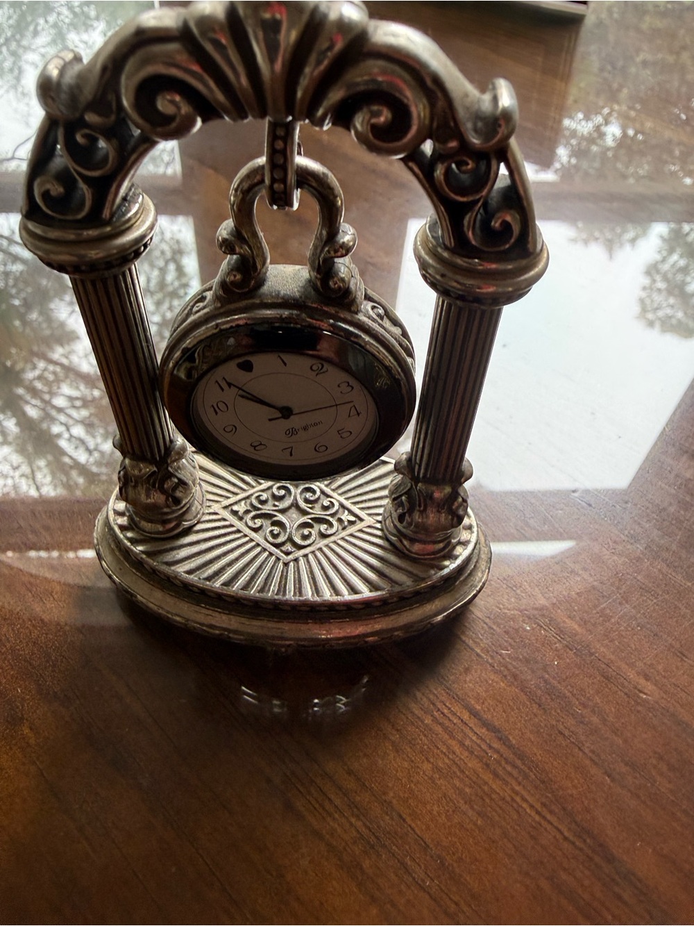 Brighton Silver-Tone Ornate Hanging Pocket Watch Décor
